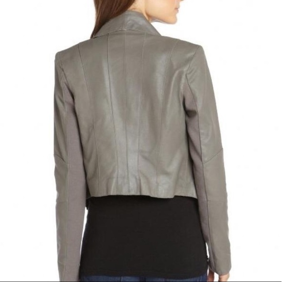 BCBG “Sienna” drape front leather jacket - Picture 9 of 12